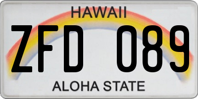HI license plate ZFD089
