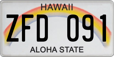 HI license plate ZFD091