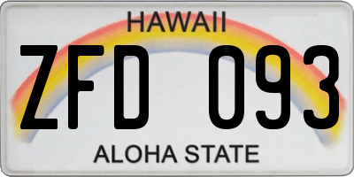 HI license plate ZFD093