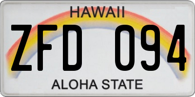HI license plate ZFD094