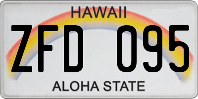 HI license plate ZFD095