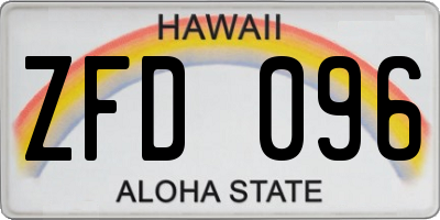 HI license plate ZFD096