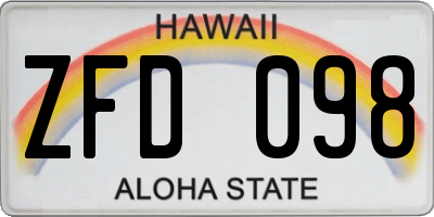 HI license plate ZFD098