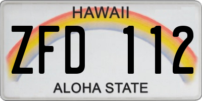 HI license plate ZFD112