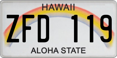 HI license plate ZFD119