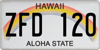 HI license plate ZFD120