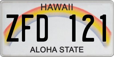 HI license plate ZFD121