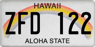 HI license plate ZFD122
