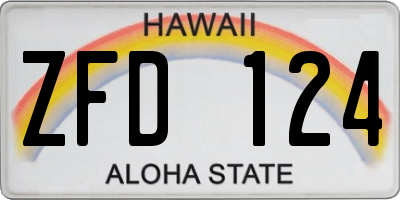HI license plate ZFD124