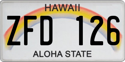 HI license plate ZFD126