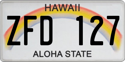 HI license plate ZFD127