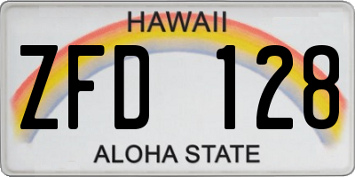 HI license plate ZFD128