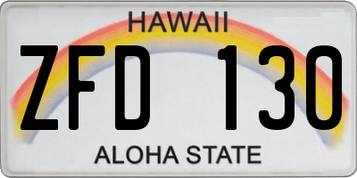 HI license plate ZFD130