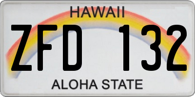 HI license plate ZFD132