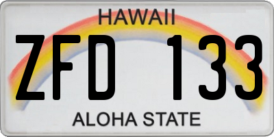 HI license plate ZFD133