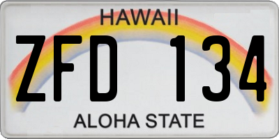 HI license plate ZFD134