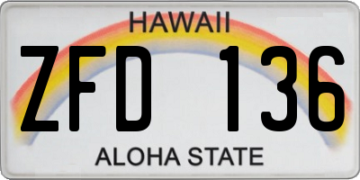 HI license plate ZFD136