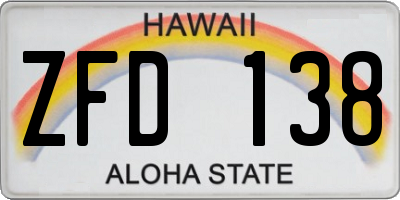 HI license plate ZFD138