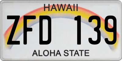 HI license plate ZFD139