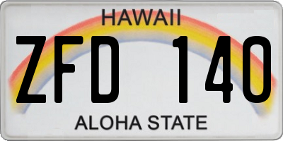 HI license plate ZFD140