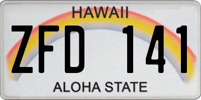 HI license plate ZFD141