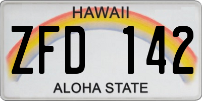 HI license plate ZFD142