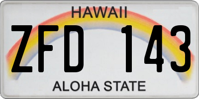 HI license plate ZFD143