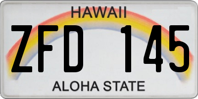 HI license plate ZFD145