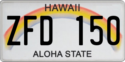 HI license plate ZFD150