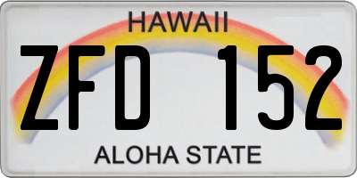 HI license plate ZFD152