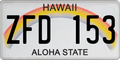 HI license plate ZFD153