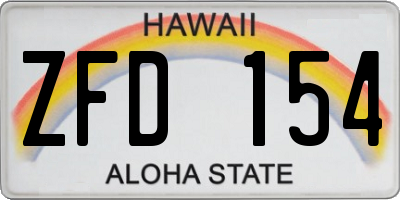 HI license plate ZFD154