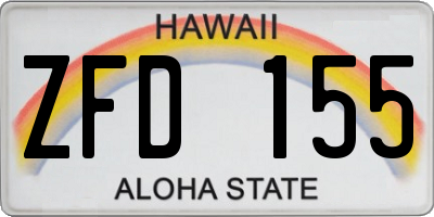 HI license plate ZFD155