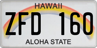 HI license plate ZFD160