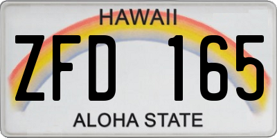 HI license plate ZFD165