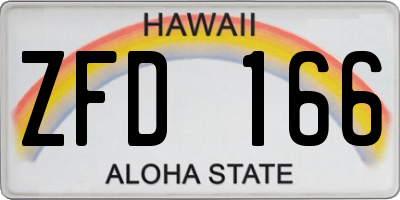 HI license plate ZFD166
