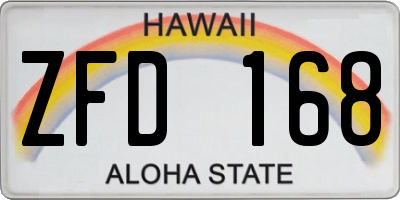 HI license plate ZFD168