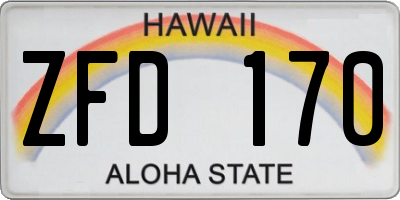HI license plate ZFD170