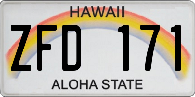 HI license plate ZFD171