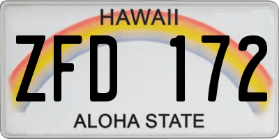 HI license plate ZFD172