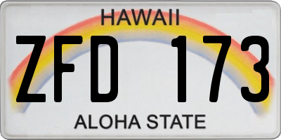 HI license plate ZFD173