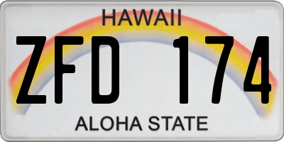 HI license plate ZFD174