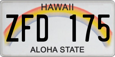 HI license plate ZFD175