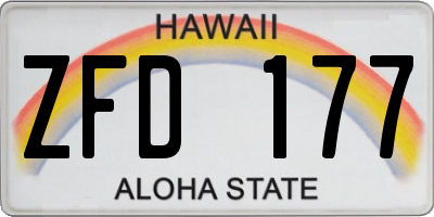 HI license plate ZFD177