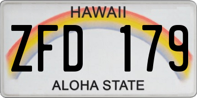 HI license plate ZFD179