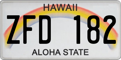 HI license plate ZFD182
