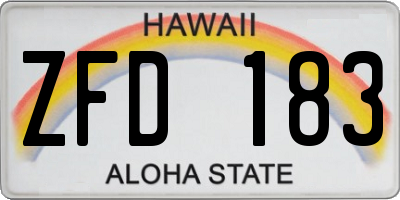 HI license plate ZFD183