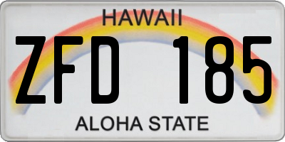 HI license plate ZFD185