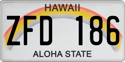 HI license plate ZFD186