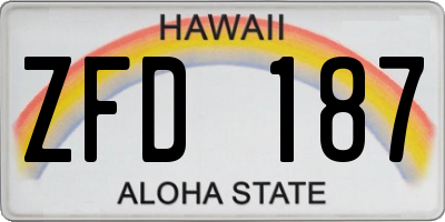 HI license plate ZFD187